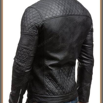 Men's Genuine Lambskin Leather Jacket..
